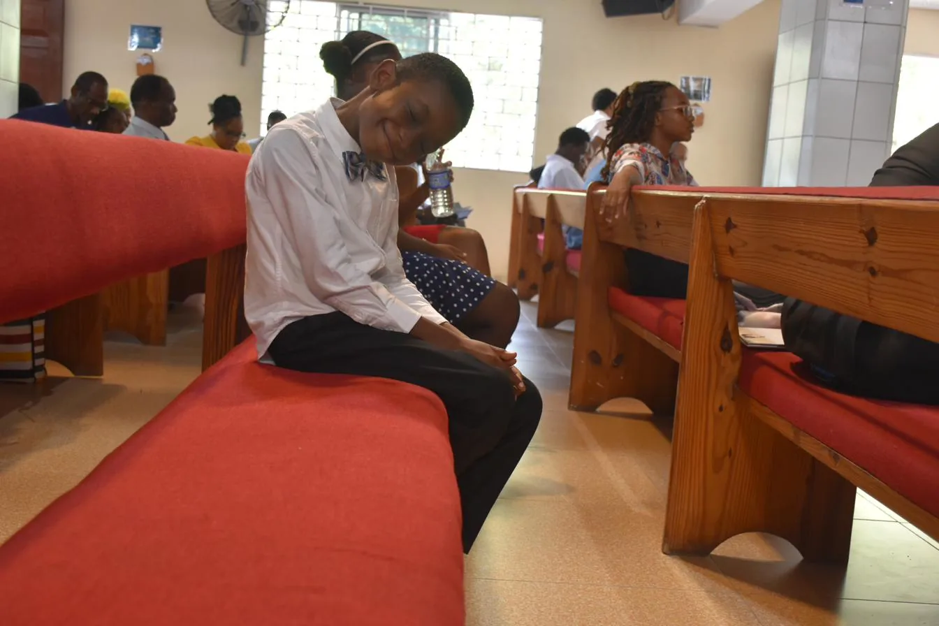 Members seated in the sanctuary